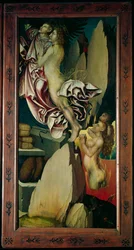 Bugnon altarpiece, left hand panel depicting the deliverance of a soul from purgatory, c.1507